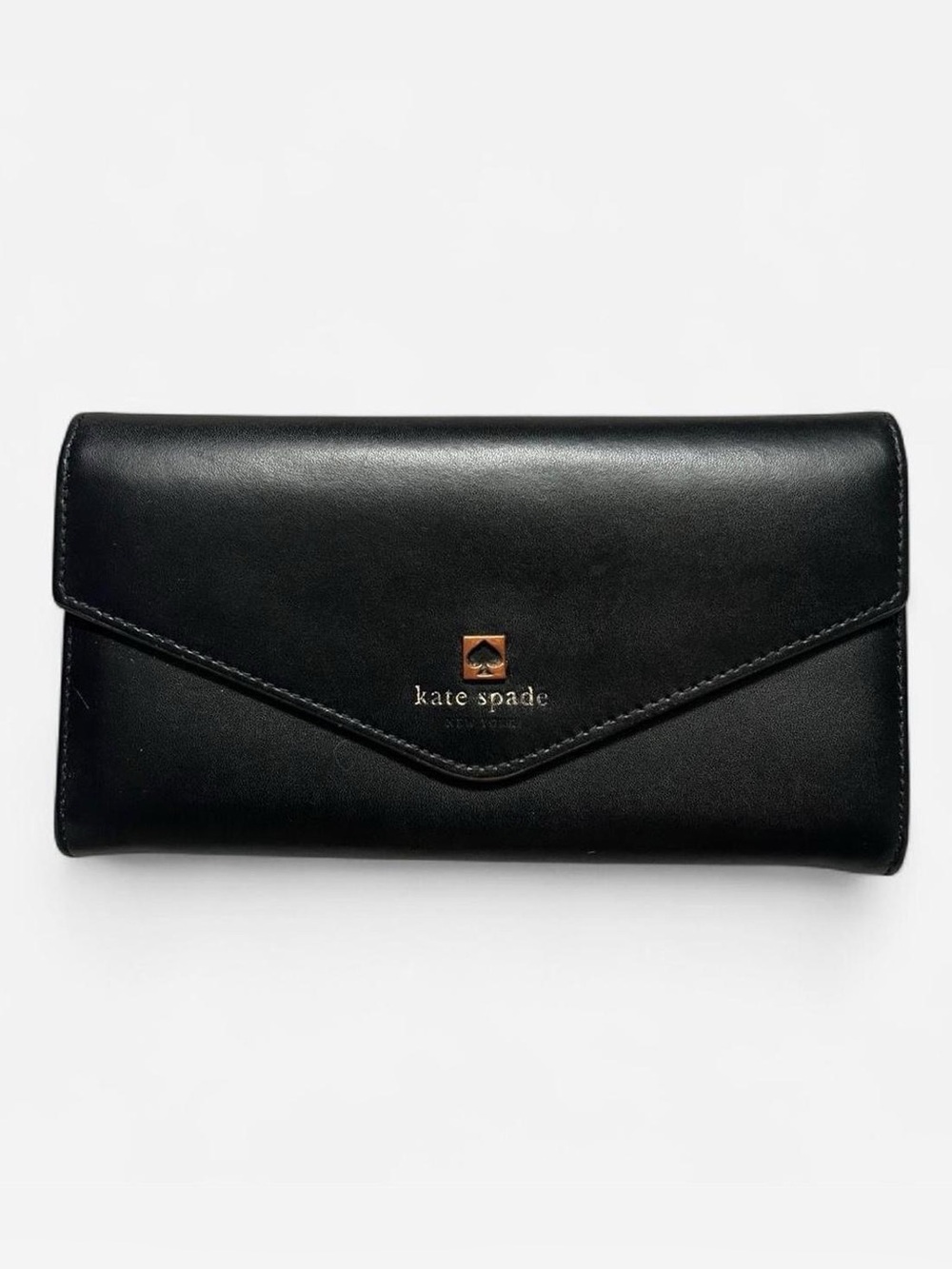 Kate Spade black leather envelope wallet